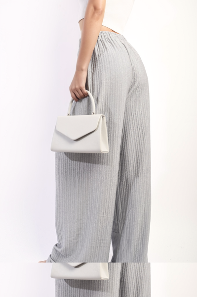 Textured Wide Leg Drawstring Trousers