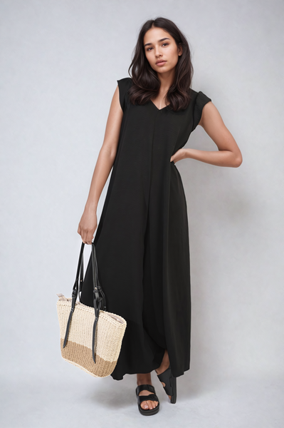 Ruffle Sleeve V-Neck Loose Waist Wide Leg Jumpsuit