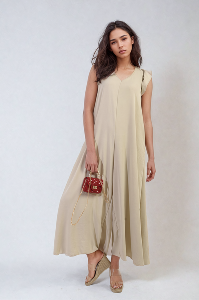 Ruffle Sleeve V-Neck Loose Waist Wide Leg Jumpsuit