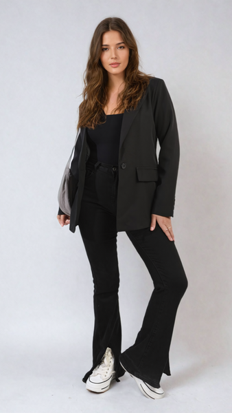 Open Front Oversized Casual Blazer