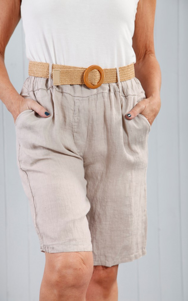 Linen belted shorts - REDUCED by 20%
