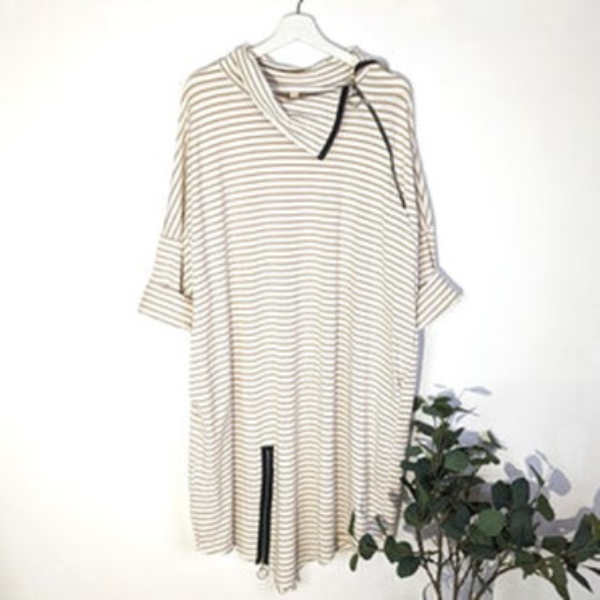 Stripe Jersey dress - Taupe